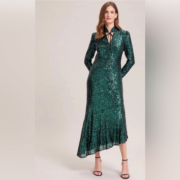 EUC - Cefinn Jacquetta sequin full length evening gown. Size 6 US, 10 UK. Lined - Picture 8 of 8